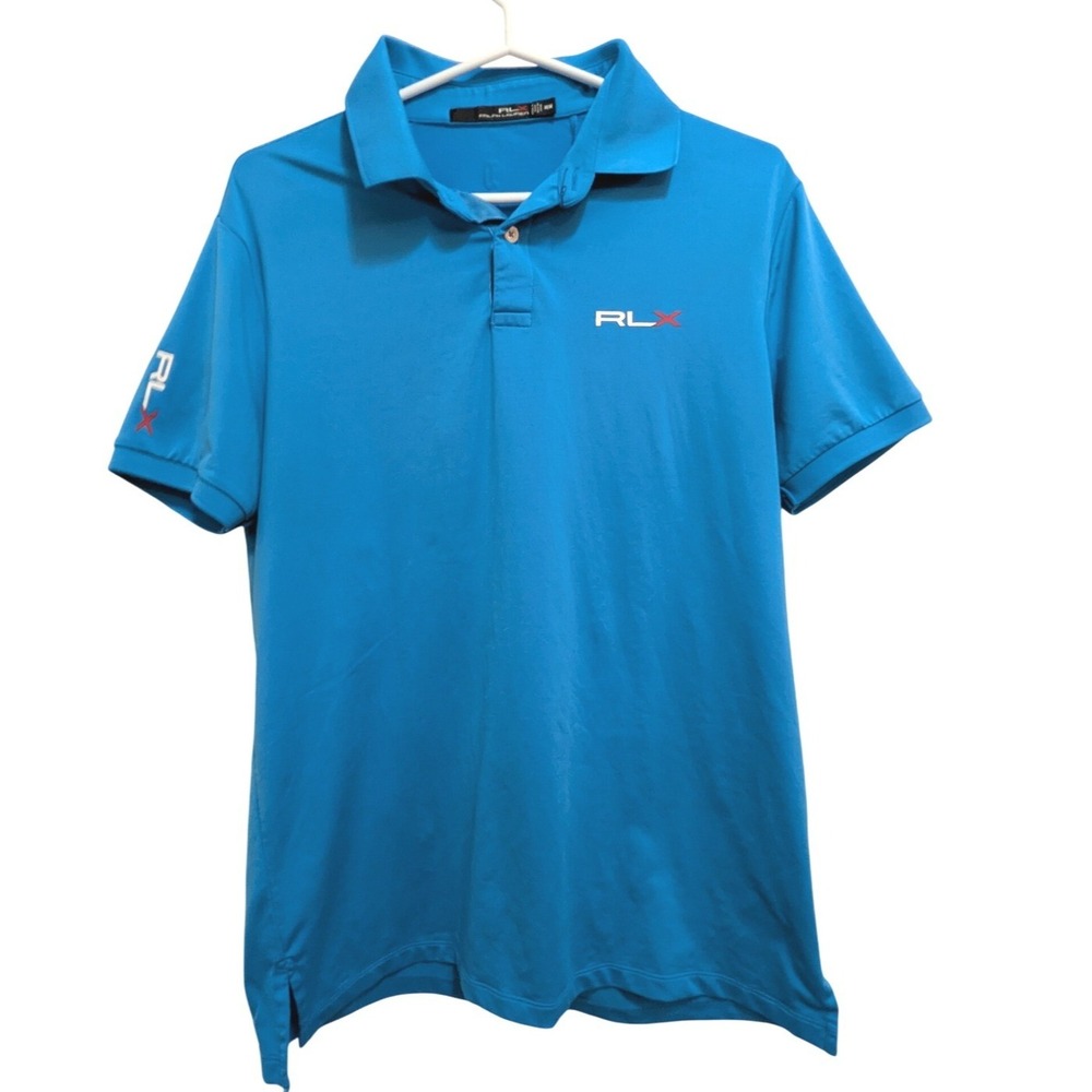 RLX Ralph Lauren Men's Medium Blue Short Sleeve Golf Polo Shirt
